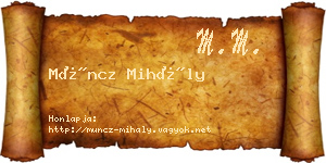Müncz Mihály névjegykártya